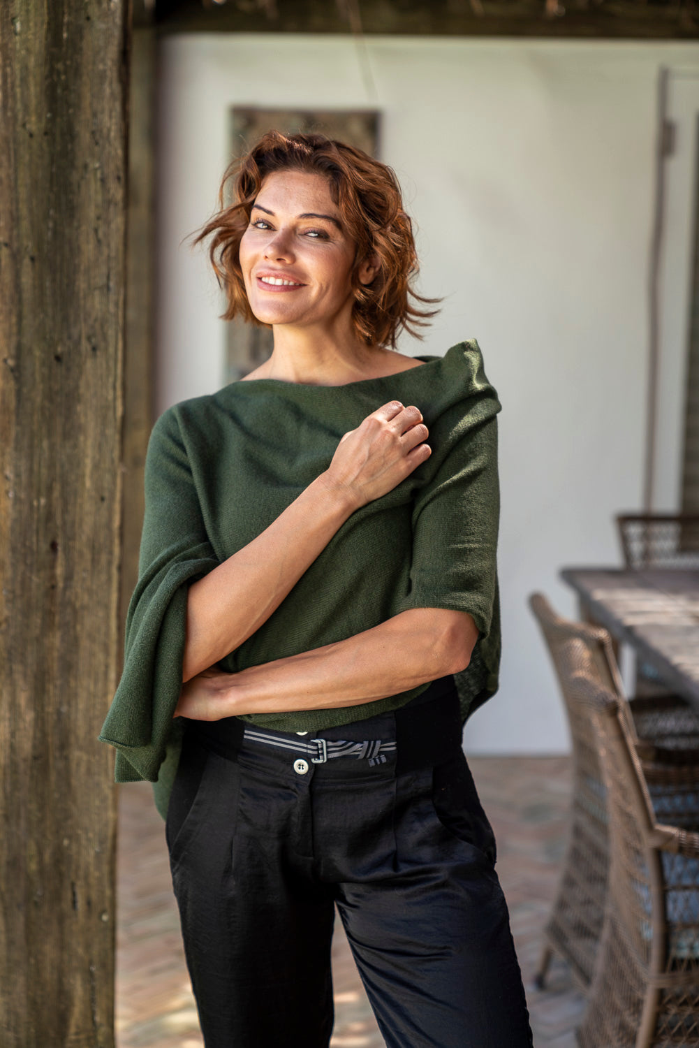 Olive Cashmere Topper