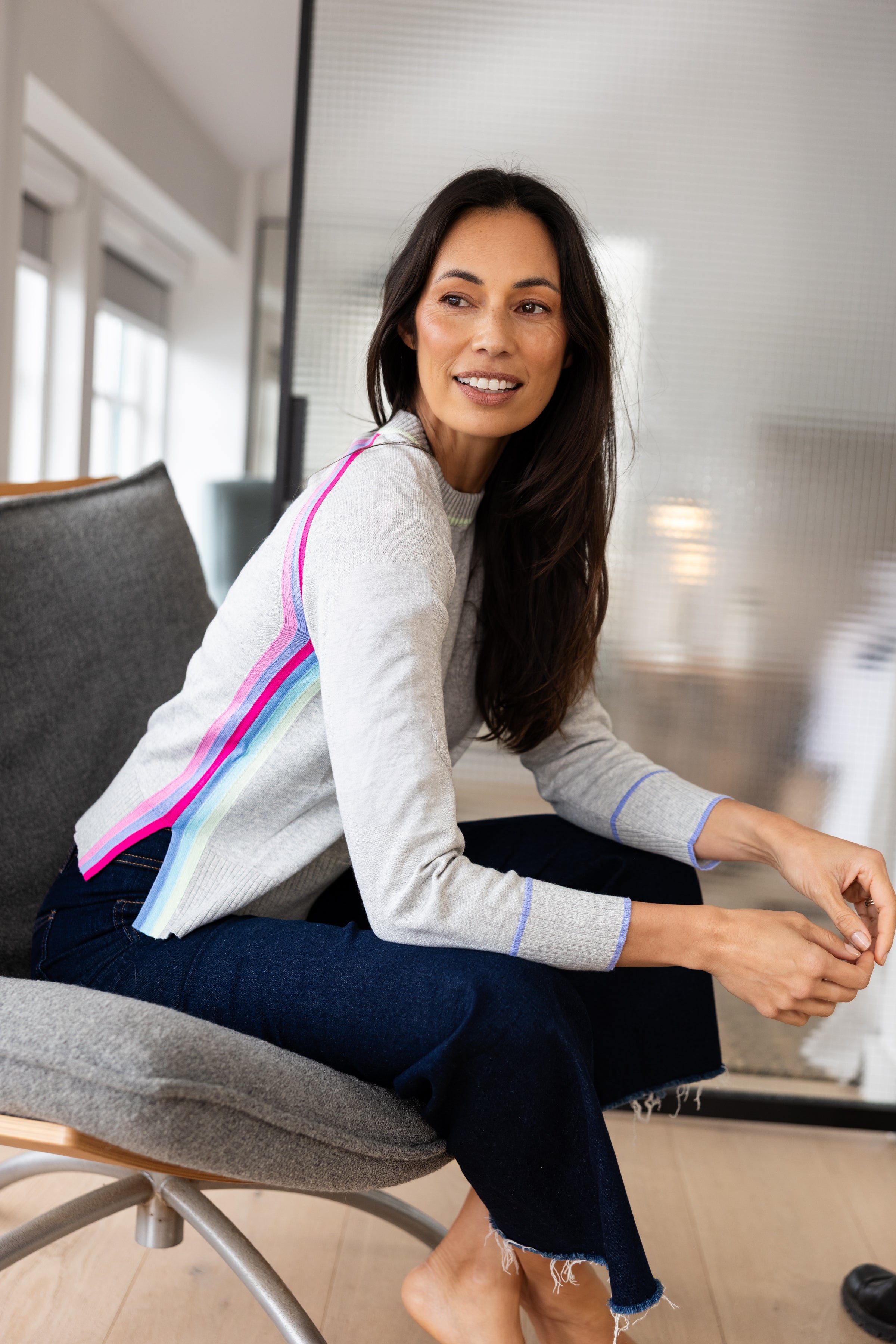 Rainbow Raglan Fog