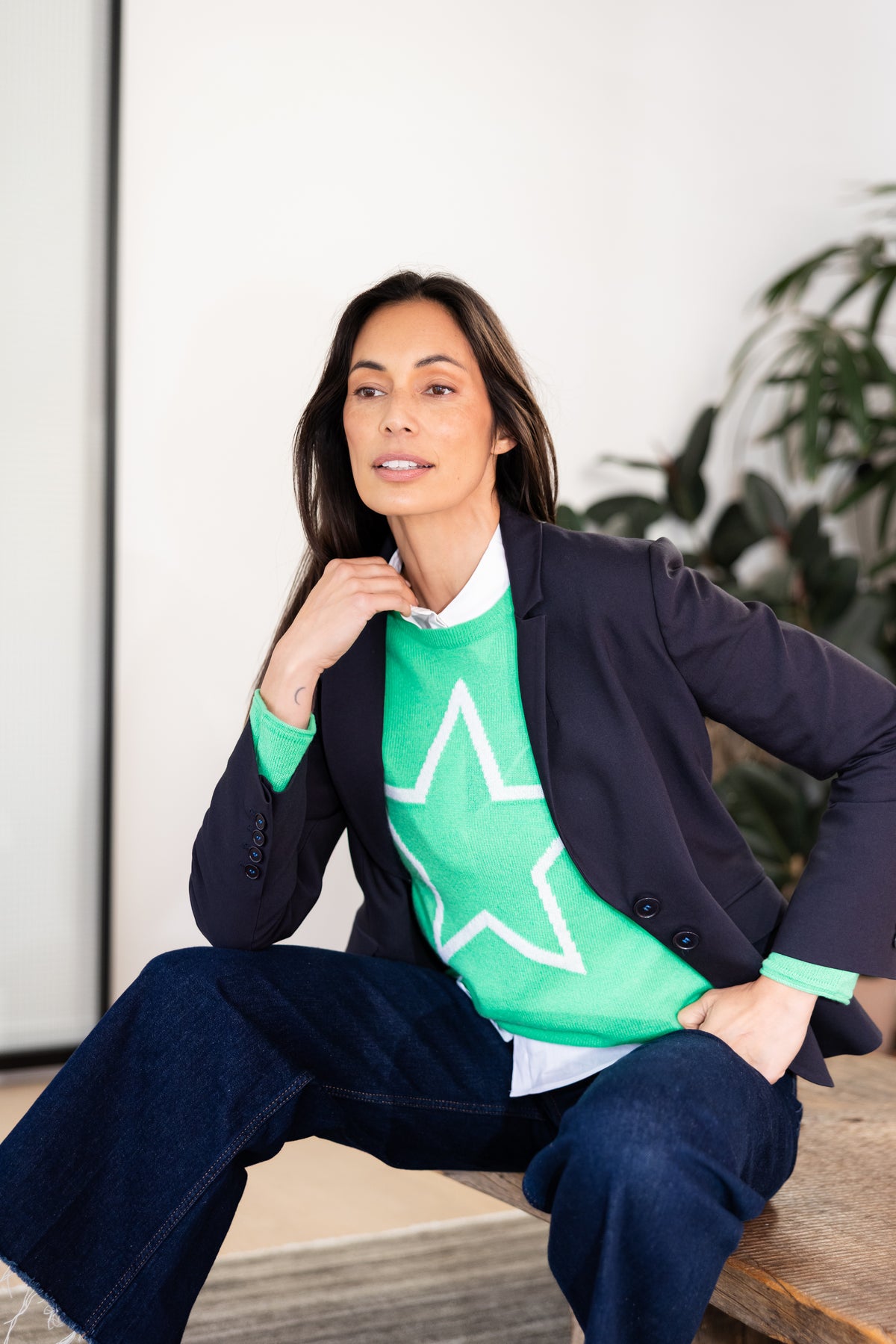 Sirius Star Jumper Kelly Green & White Star