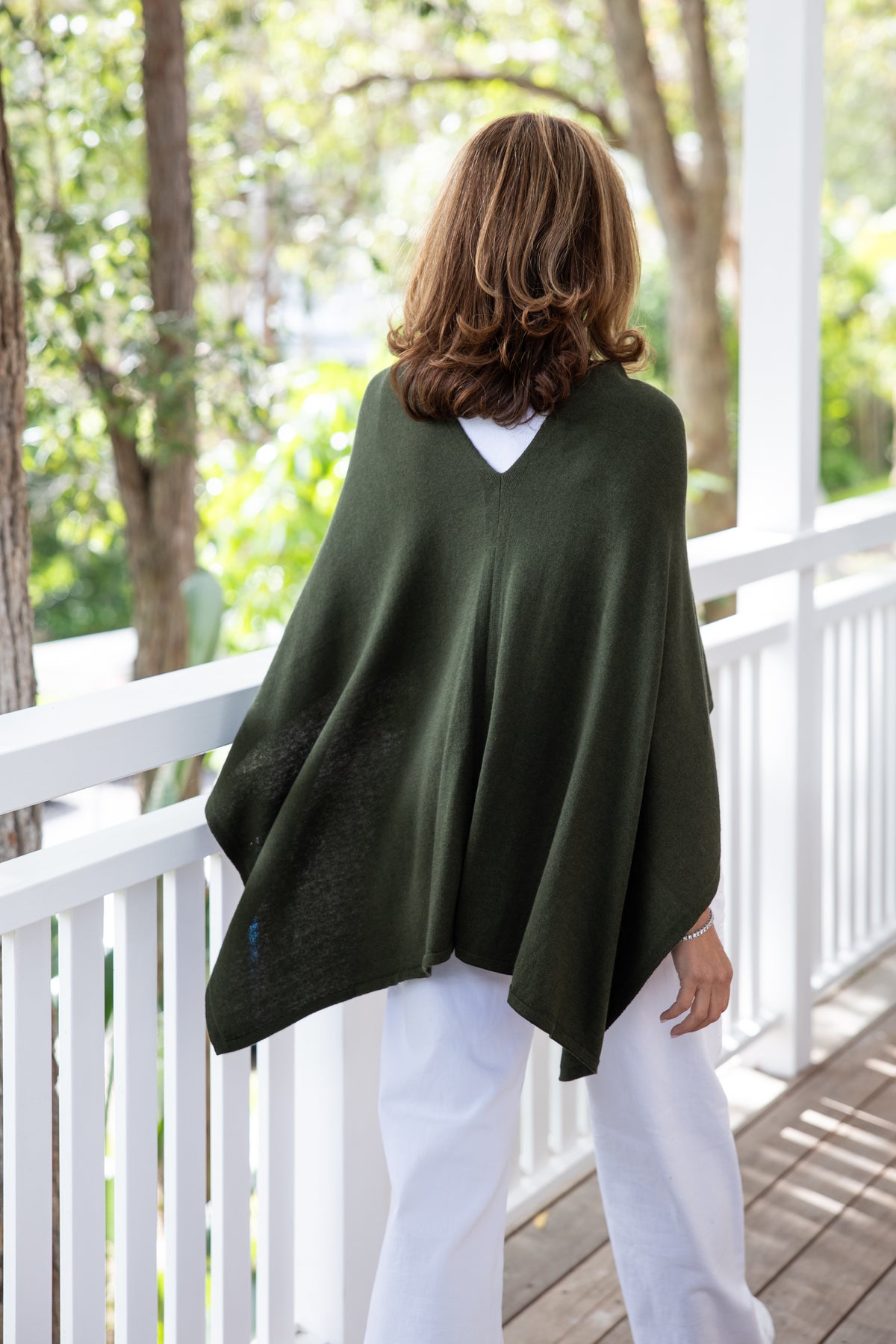 Deep Olive Cotton Cashmere Topper