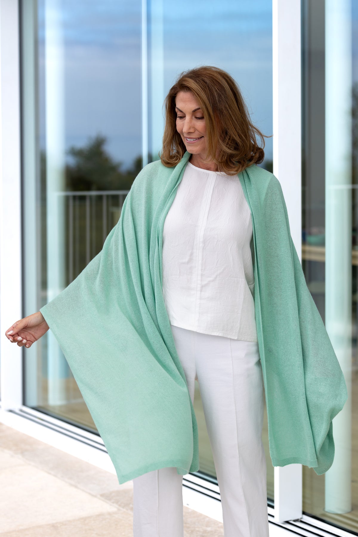 Silk Cashmere Travel Wrap Seafoam
